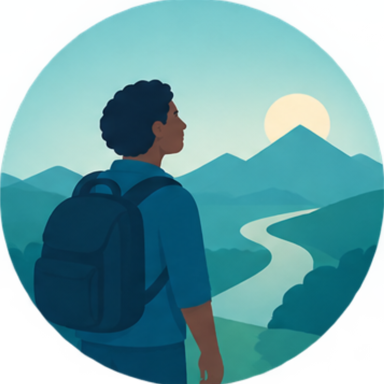A person courageously beginning a challenging journey