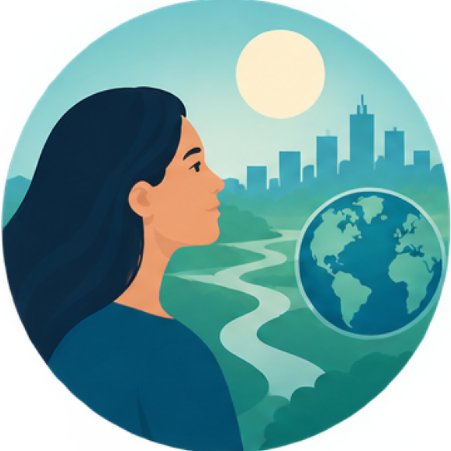 A woman considering her responsibility to humanity and the future