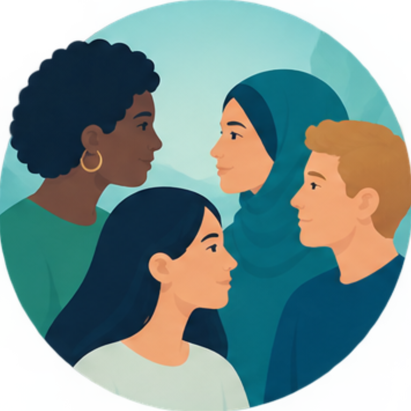 People of different backgrounds regarding one another with respect