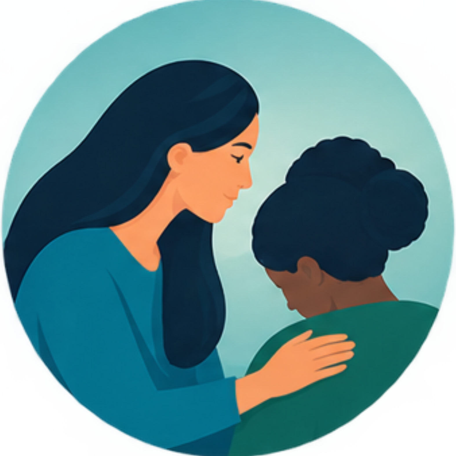 One person offering comfort and compassion to another